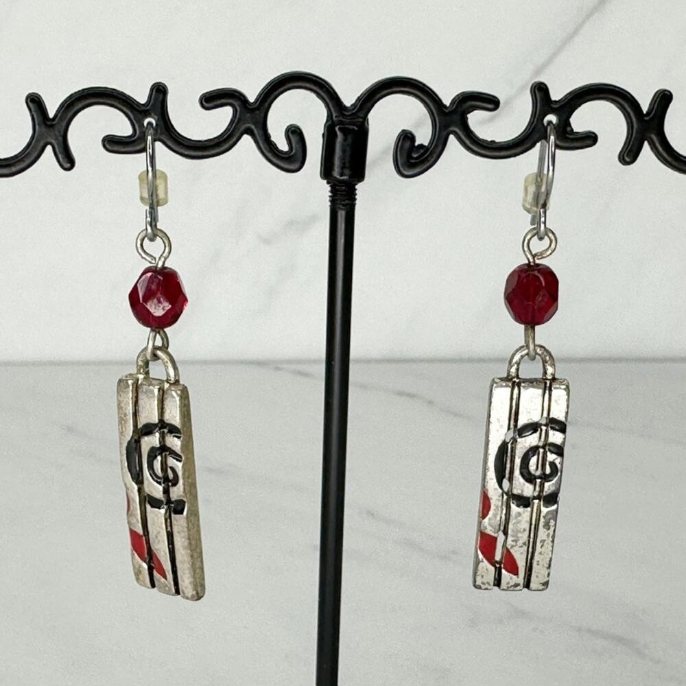 Vintage Chico's Art Deco Dangle Silver Tone Earrings ✨